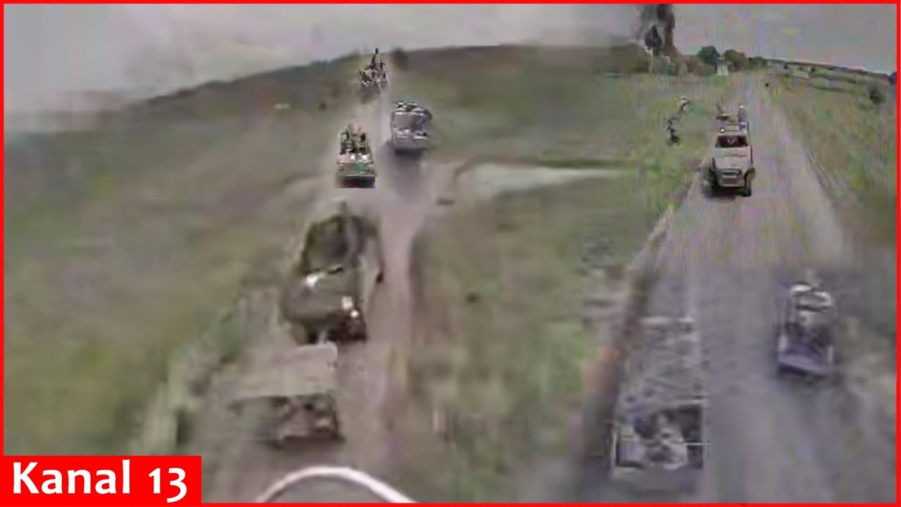 Video shows Ukrainian drones hunting down Russian combat vehicles and tanks in large numbers