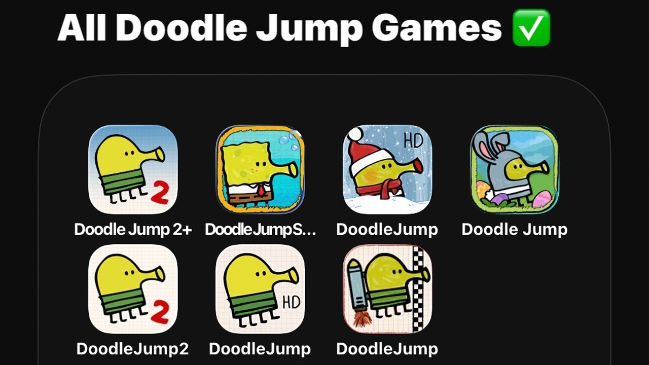 Все игры Doodle Jump: Doodle Jump 2+, Губка Боб Квадратные Штаны, Doodle Jump Рождество Бесплатно...