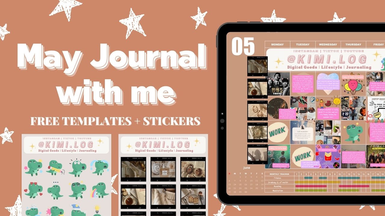 May Journal With Me | Free Templates + Stickers ✨ | GoodNotes 5 📖 ​