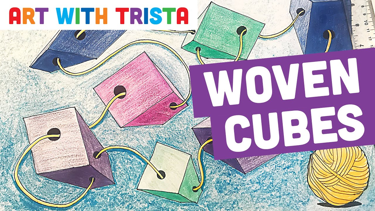 Woven Cubes 1-Point Perspective Art Tutorial - Art With Trista