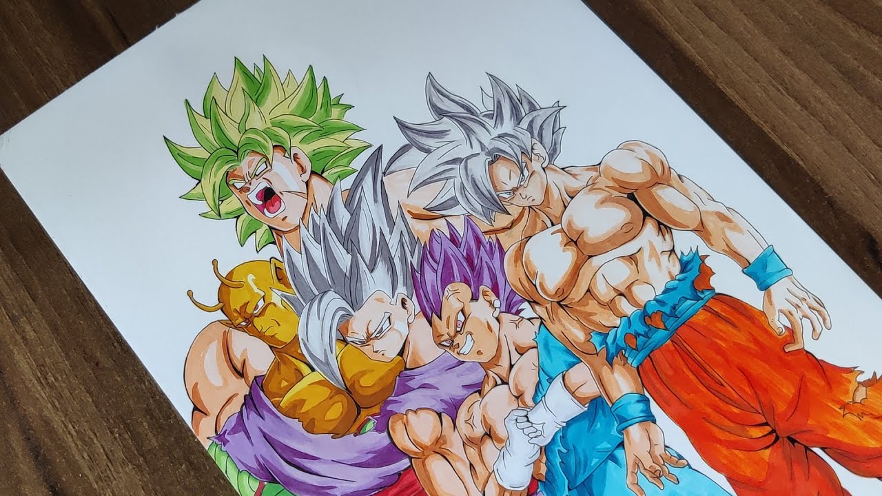 Drawing Goku,Vegeta,Gohan,Piccolo & Broly Ultimate Forms