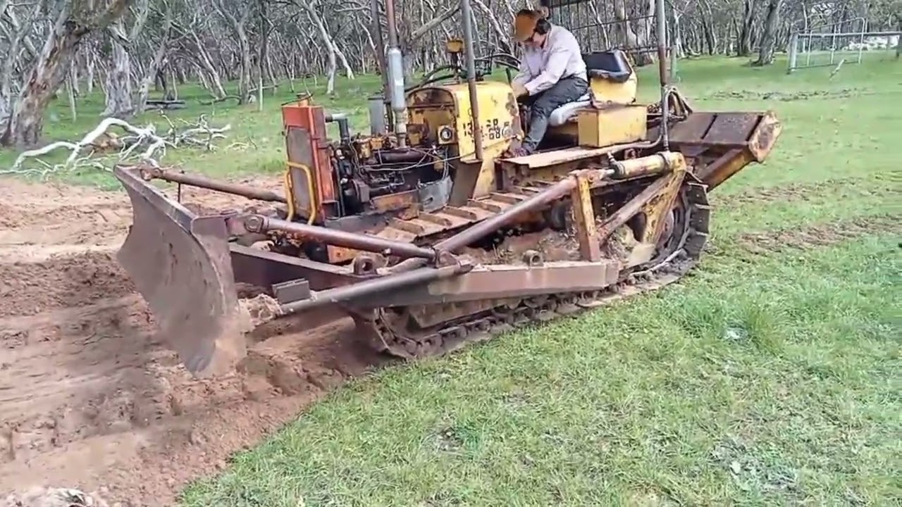 First run with Tom's rescued Track Marshall 55 Dozer.