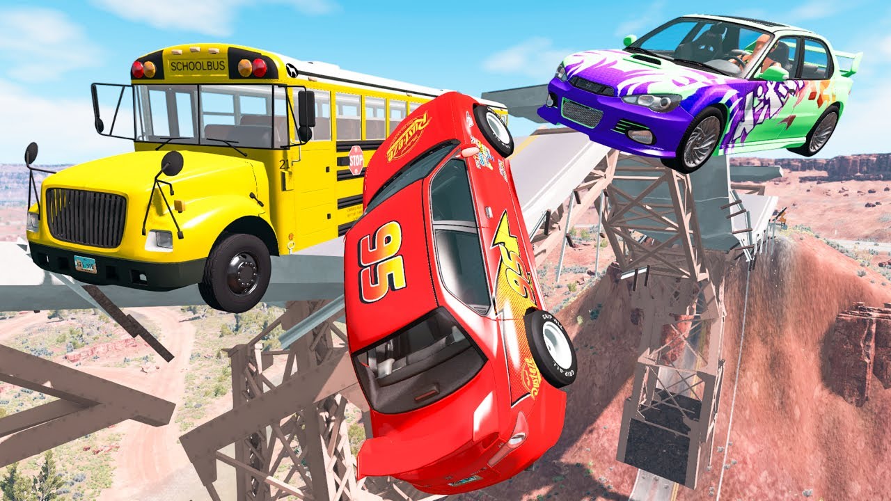 Collapsing Bridge Pileup Car Crashes #4 - BeamNG DRIVE | ChimiChanga