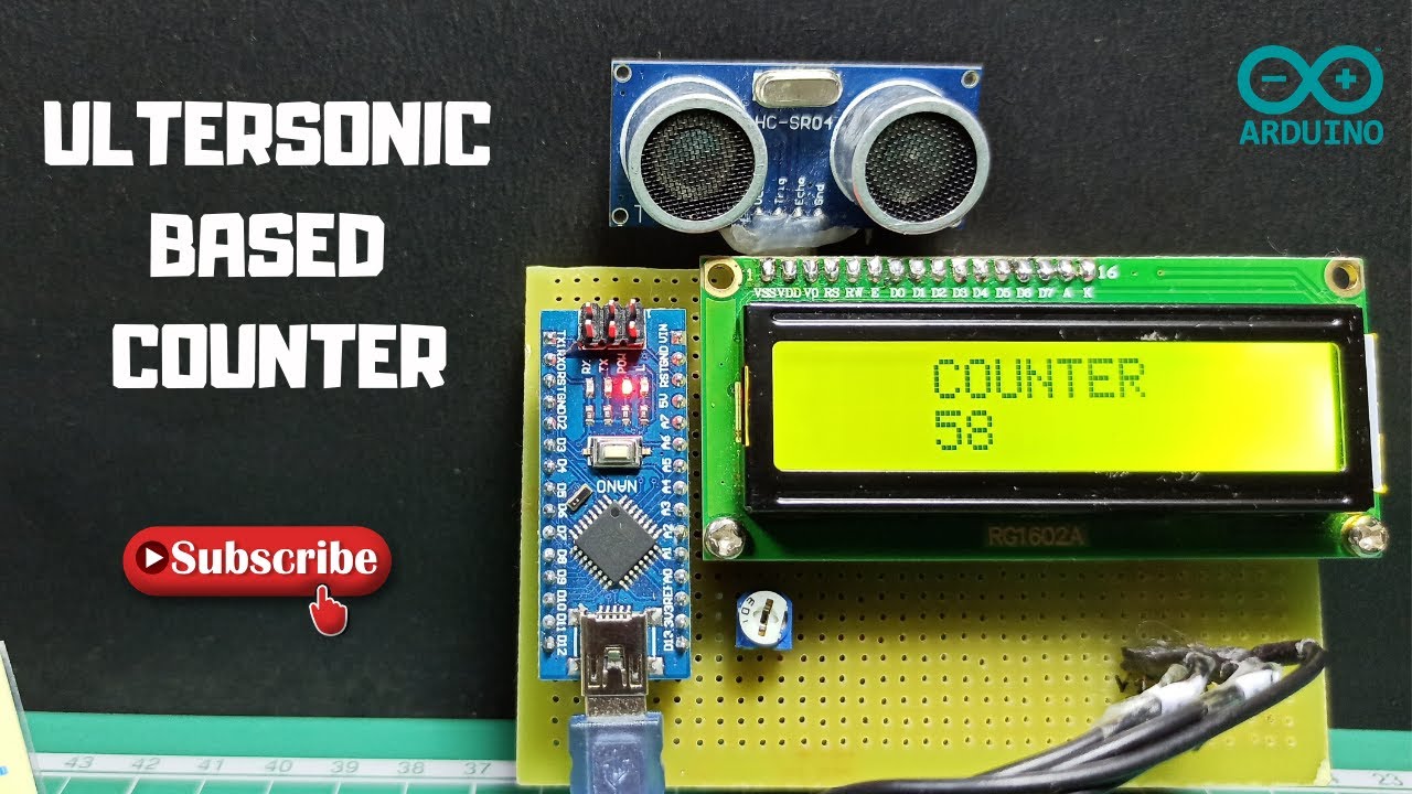 Ultrasonic Sensor as a counter with Arduino | Ultersonic Counter | Arduino Projects