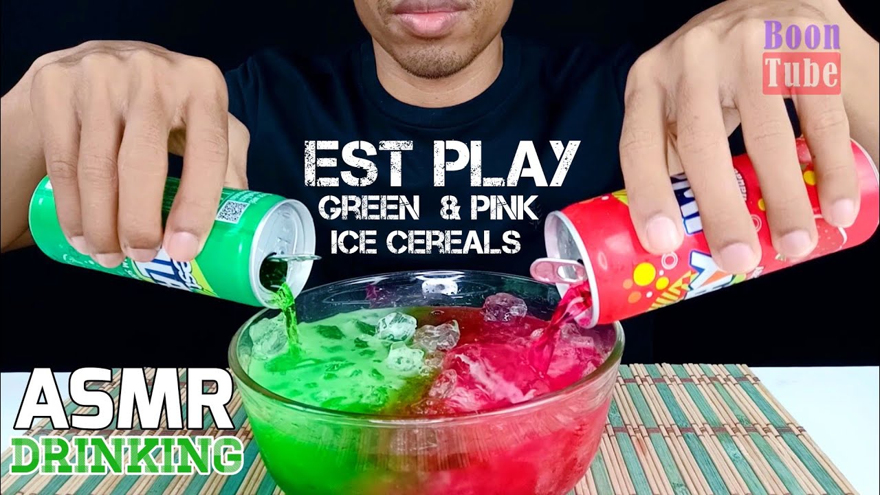 ASMR Drinking ~ICE Cereals  ~ EST PLAY Strawberry-Cream SODA  ~ Extreme Fizzy | EP.95 I BoonTube
