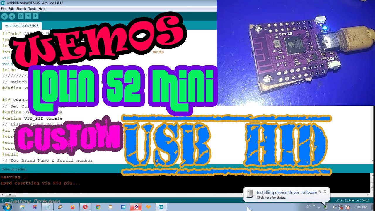 WEMOS Lolin S2 Mini Custom USB HID - WebHID API Live Demo Example Web Interface ESP32 Arduino Core