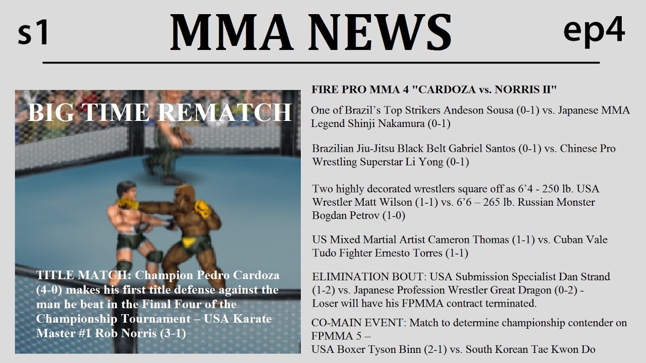 Fire Pro MMA | S1 E4 Cardoza vs Norris II | FPMMA 4