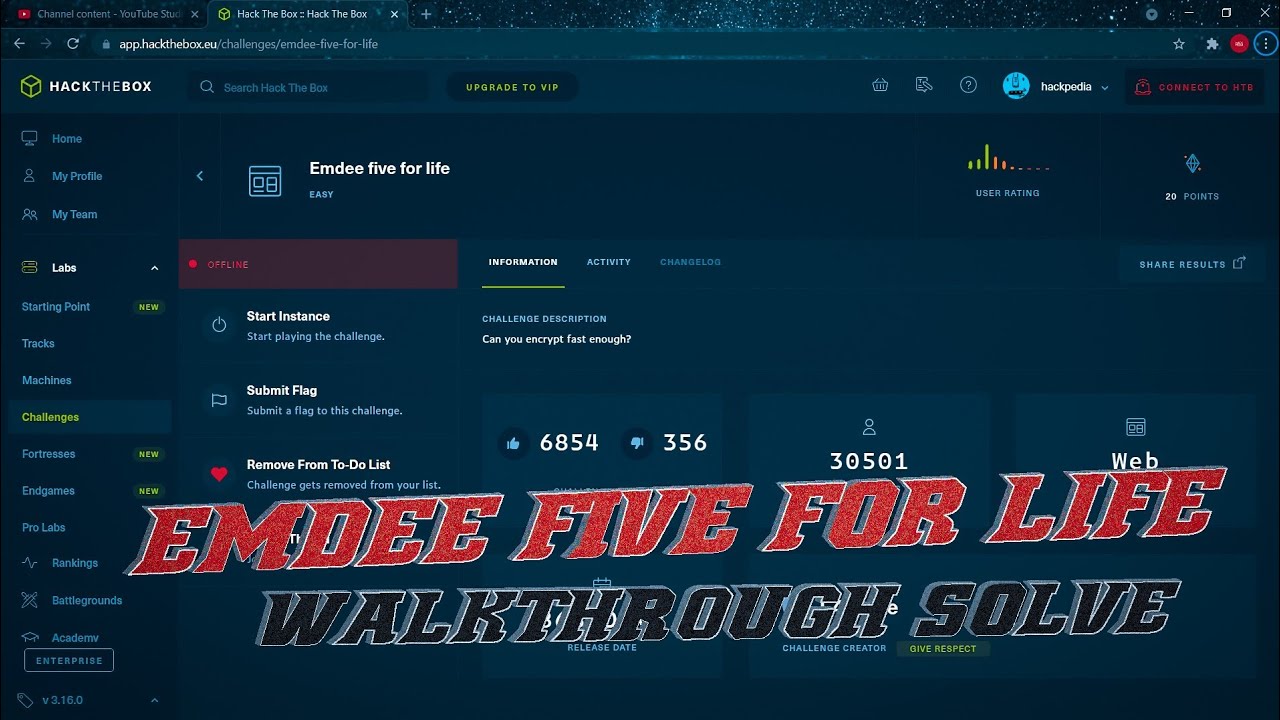 How To Solve Emdee Five For Life Walkthrough || Hack The Box Challenges Emdee Five For Life Solve.