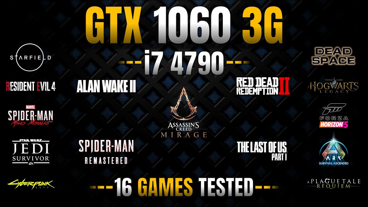 GTX 1060 3GB + i7 4790 | Test in 16 Games | GTX 1060 Gaming