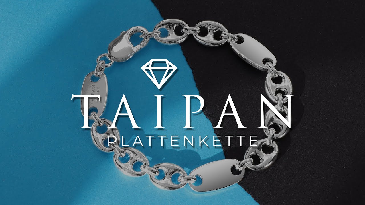 Taipan Armband Plattenkette + Bohnenkette 10mm versch. L&auml;ngen 925 Silber