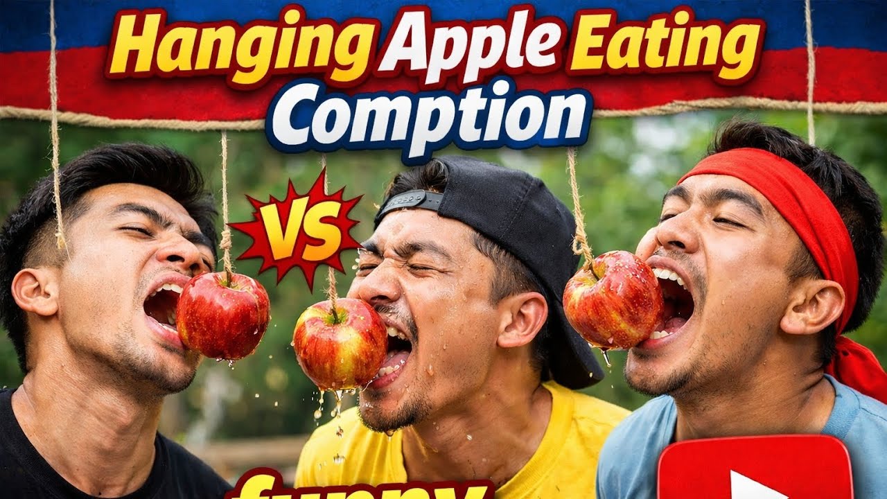 Hanging Apple Eating Competition 🤣 | Funny Challenge Video