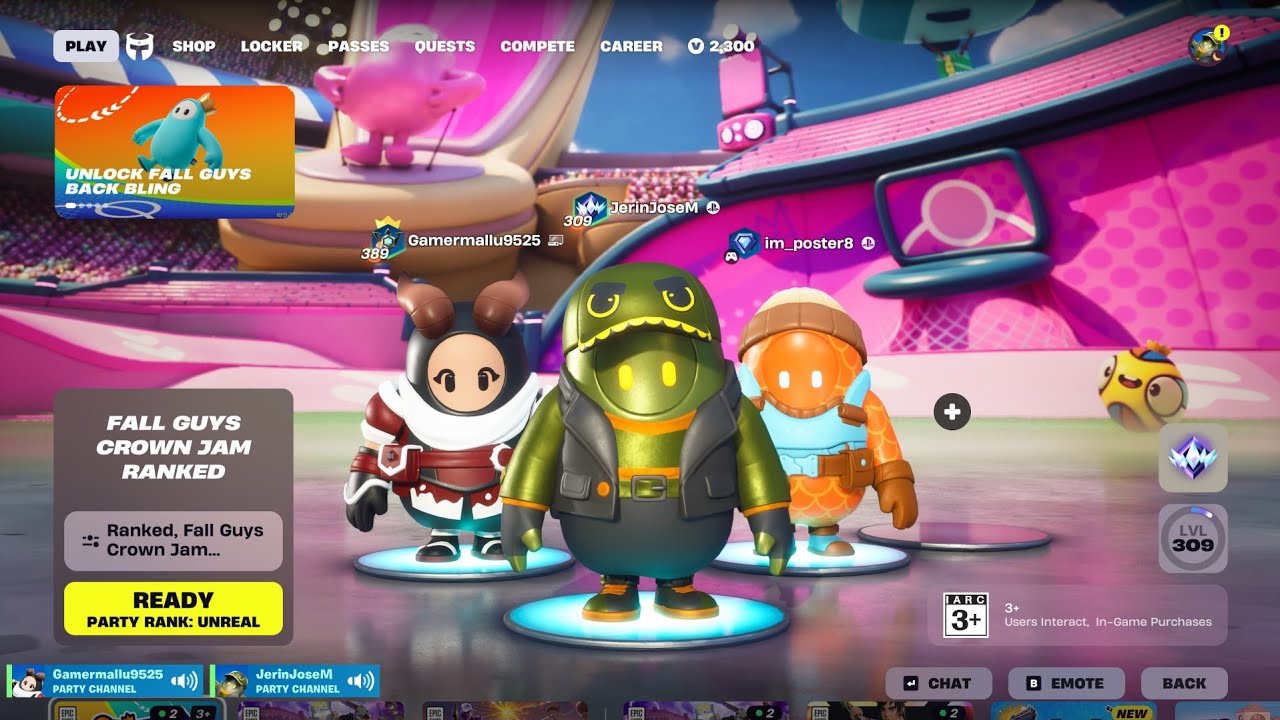Fortnite Fall Guys Crown Jam Malayalam Gameplay Best Match 😀🏀🖐