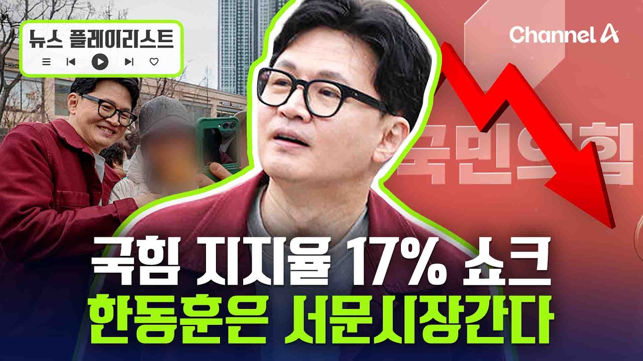 국민의힘 지지율 17%에 