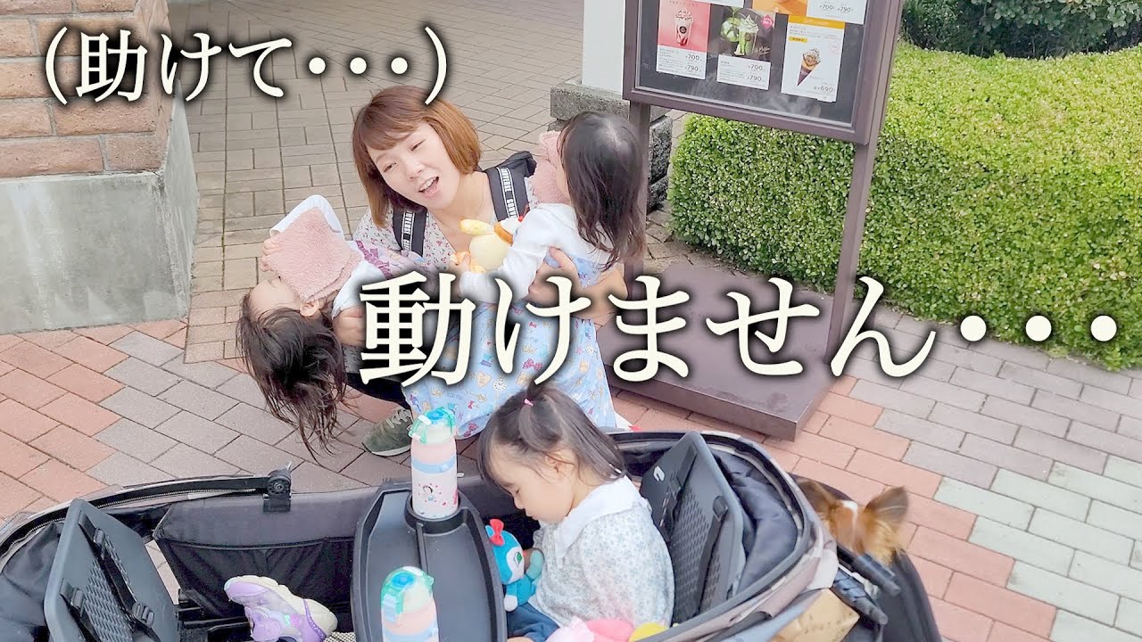 【２歳.３歳.犬連れ】アウトレットで自由に買い物！力尽きてママが動けなくなりました・・・