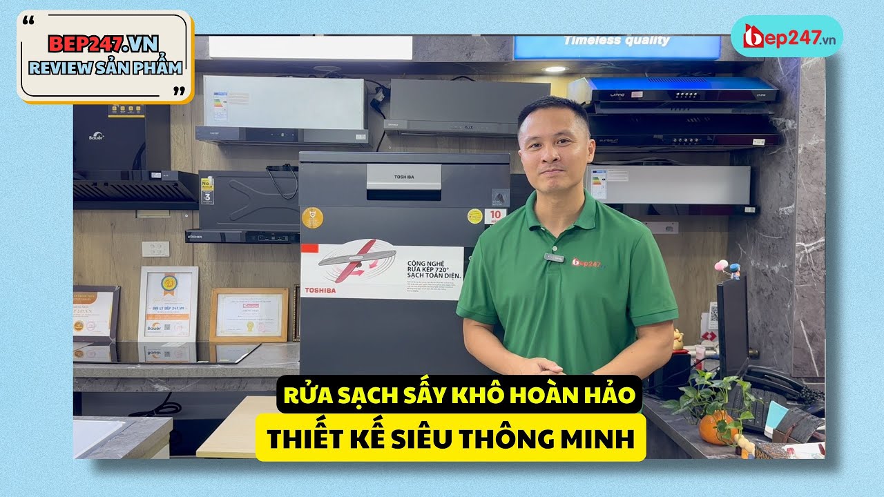 Máy Rửa Bát Toshiba OriginClean DW 15F7G VN | Thiết Kế Hoàn Thiện, Tính Năng Ưu Việt | BEP247.vn