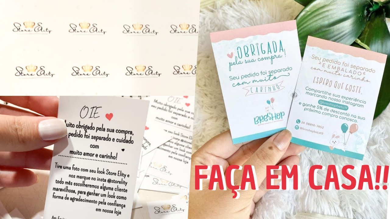 COMO FAZER CARTÕES DE AGRADECIMENTO PERSONALIZADOS PARA IMPRIMIR- PERSONALIZE COMIGO vídeo 2