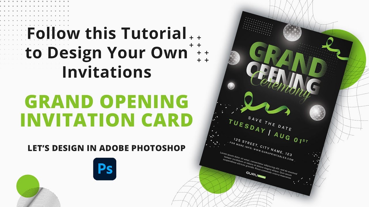 Grand Opening Invitation Card Template in Adobe Photoshop