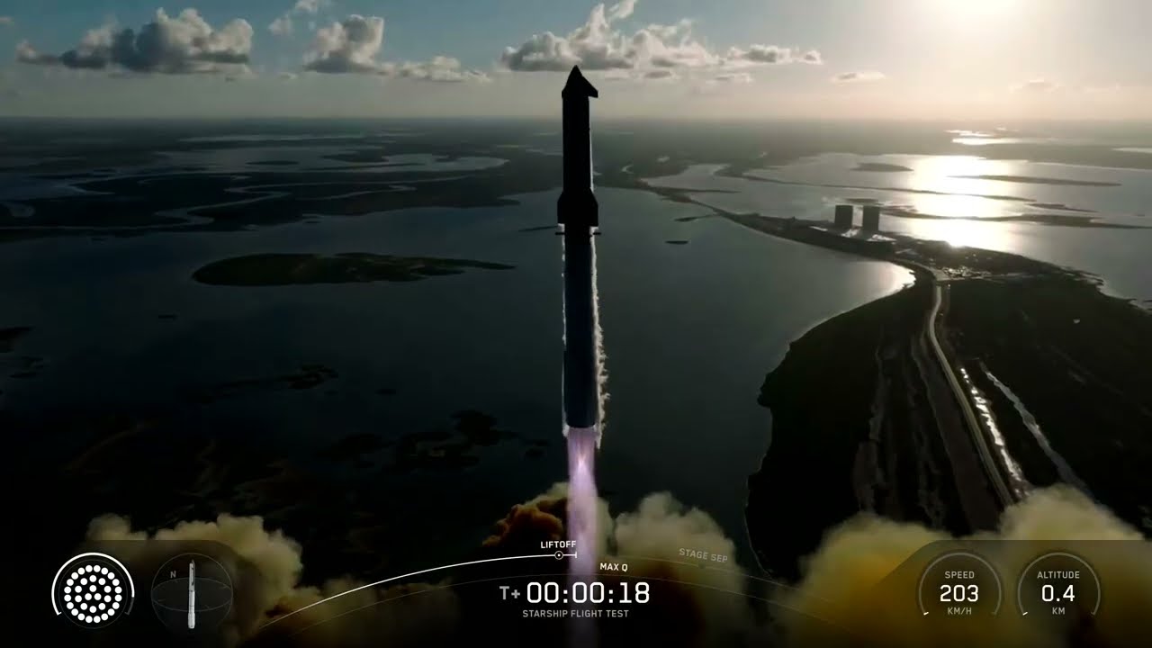 11-й лётный тест SpaceX Starship [4K]
