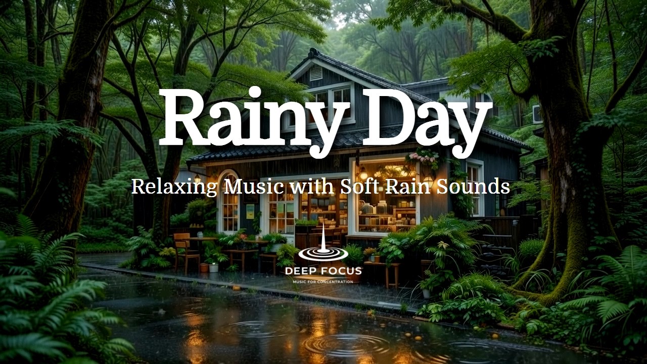 Rainy Day ☔ Soft Rain Sounds & Relaxing Music 🎧  Sound for Work, Study & Chill & Rest