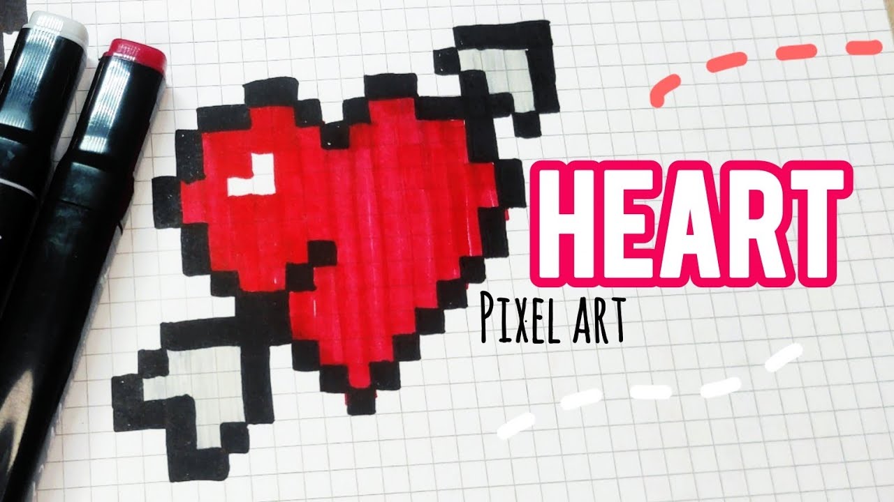 Heart 💗 Pixel Art. Сердечко малювання по клітинках. ArtCreation.