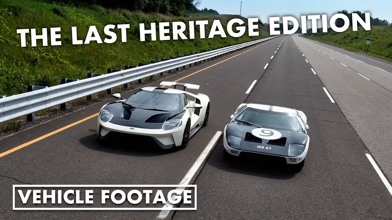 2022 Ford GT 64 Heritage Edition driving on the road and track