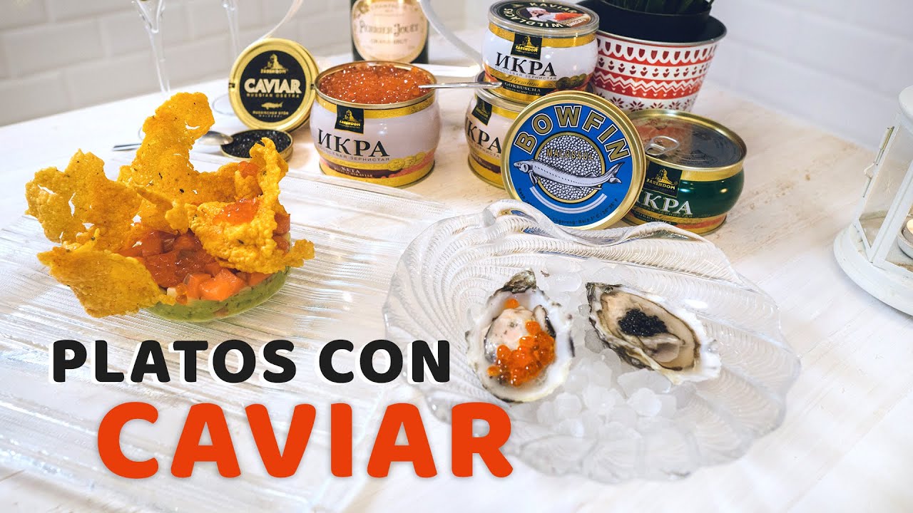 Ostras con caviar rojo y negro y otras tapas de caviar / Mejores recetas de CaviarShop