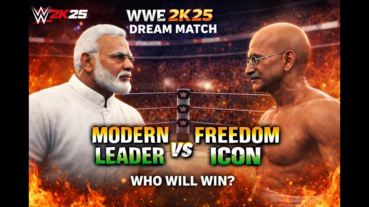 Wwe 2k26 Gandhiji vs Modiji #shortslive #wwe #wwe2k25