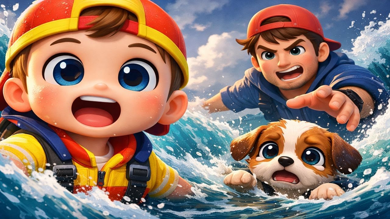 Bebefinn Saves a Puppy From Big Waves! 🐶🌊