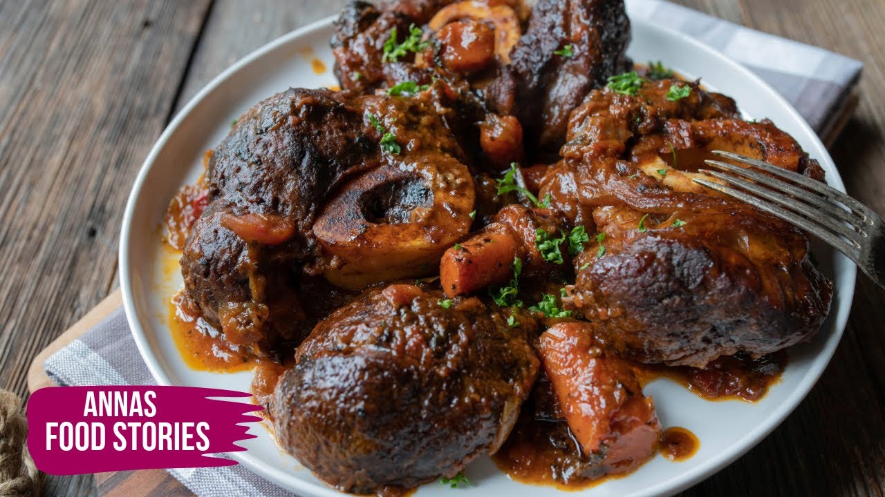 Sonntagsessen- geschmorte Rinderbeinscheibe - Ossobuco - leckeres Schmorgericht aus dem Backofen