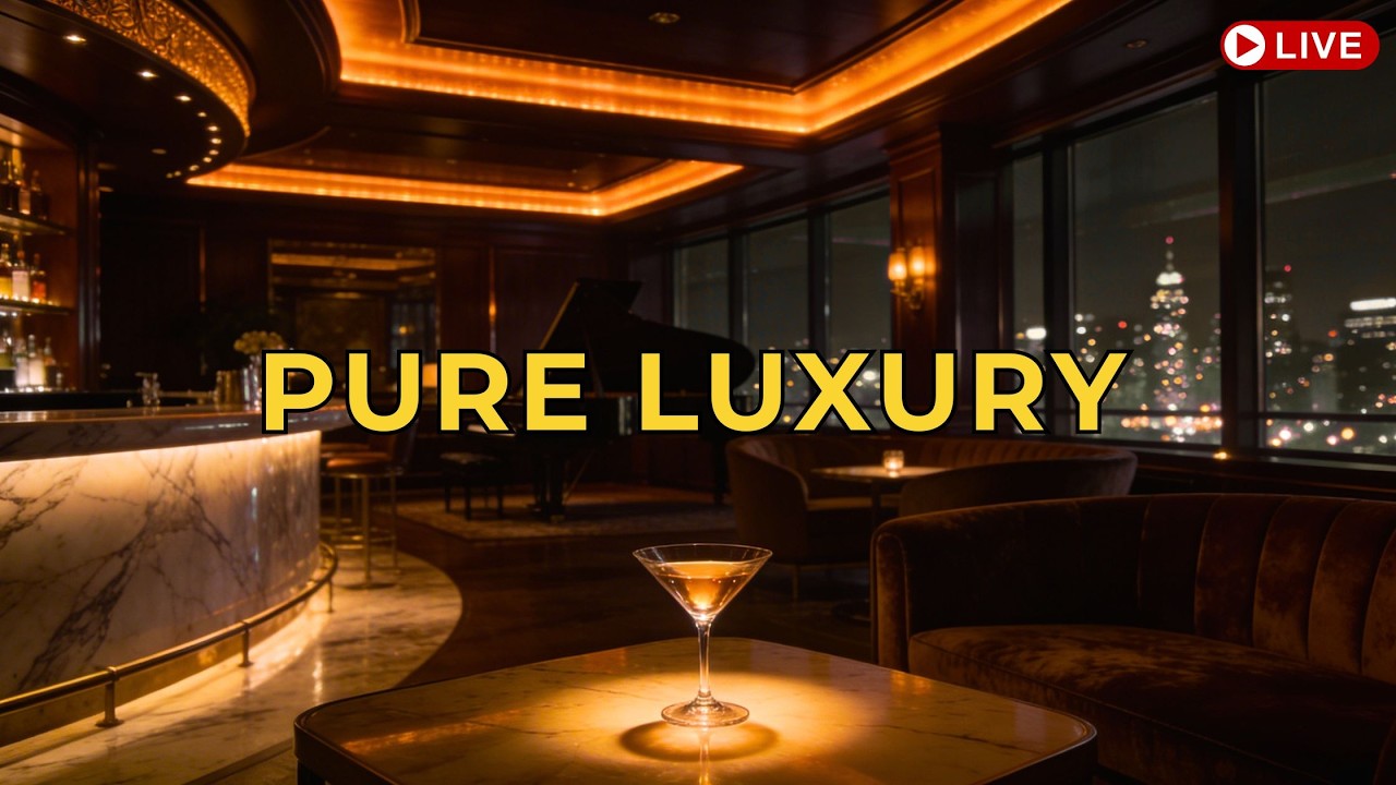 🔴 Relaxing Jazz Lounge Music 🍸 Luxury 5-Star Hotel Bar Ambience | Smooth Sax & Piano LIVE