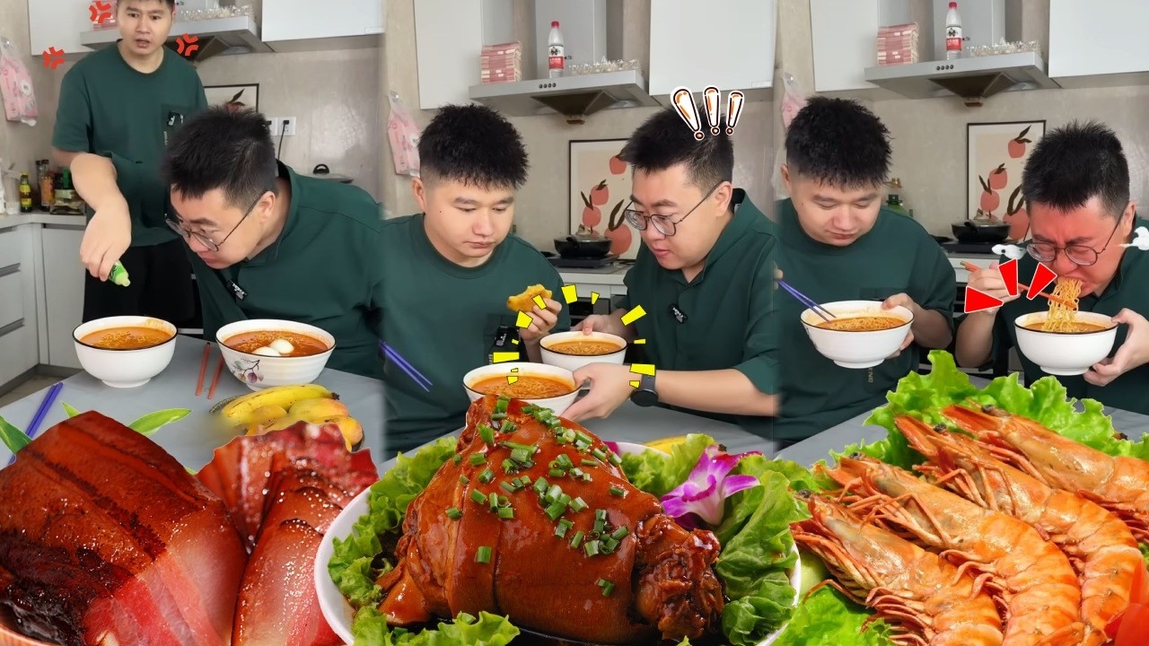 蠢哥哥偷吃弟弟的鸡蛋还在面条里加芥末食盐，弟弟力挽狂澜调换位置，最后哥哥搬起石头砸自己的脚辣到满屋找水喝