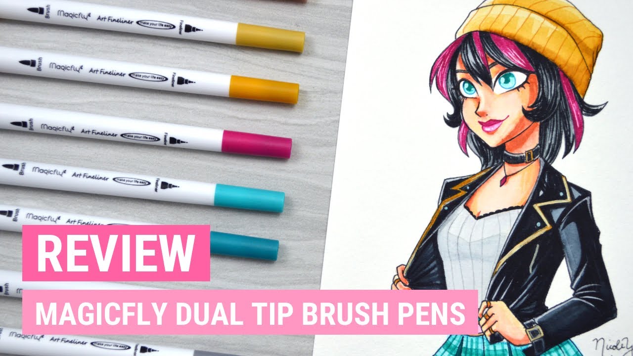 MagicFly Dual Tip Brush Pens (Set of 100) | Art Product Review | iiKiui