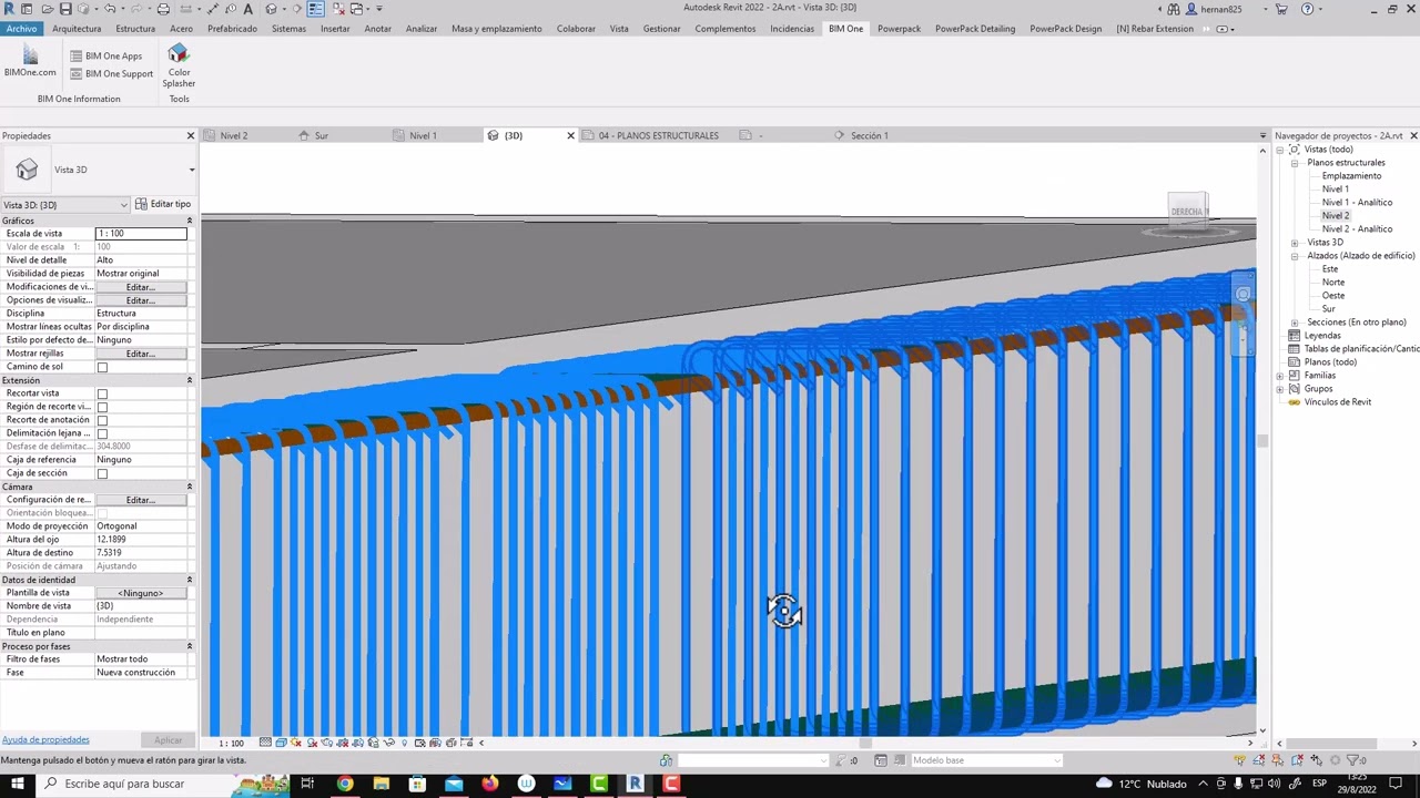 DETALLADO ACERO DE REFUERZO GRAITEC 2022 Y REVIT 2022 + BIM ONE