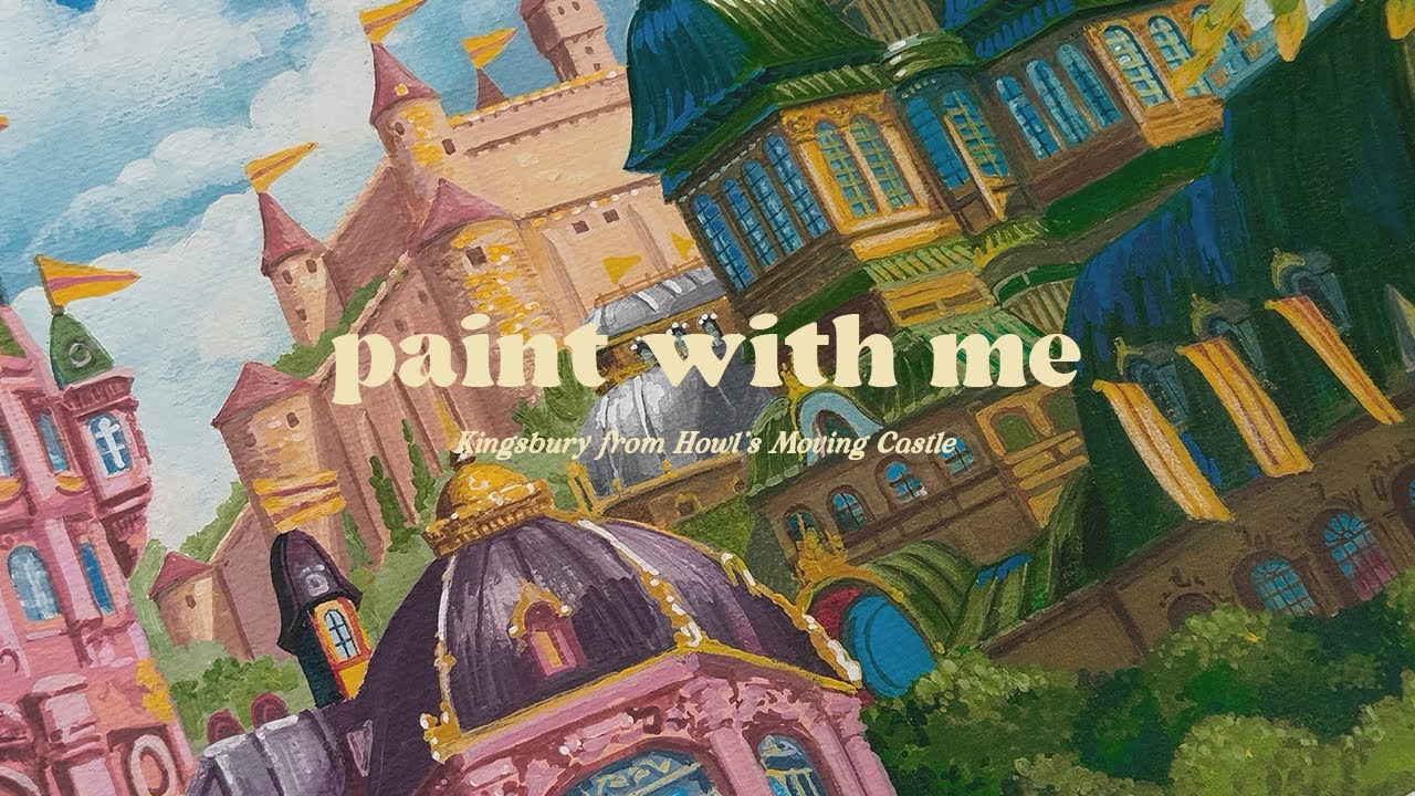 Painting Kingsbury from Howl's Moving Castle / Studio Ghibli Gouache Painting Process