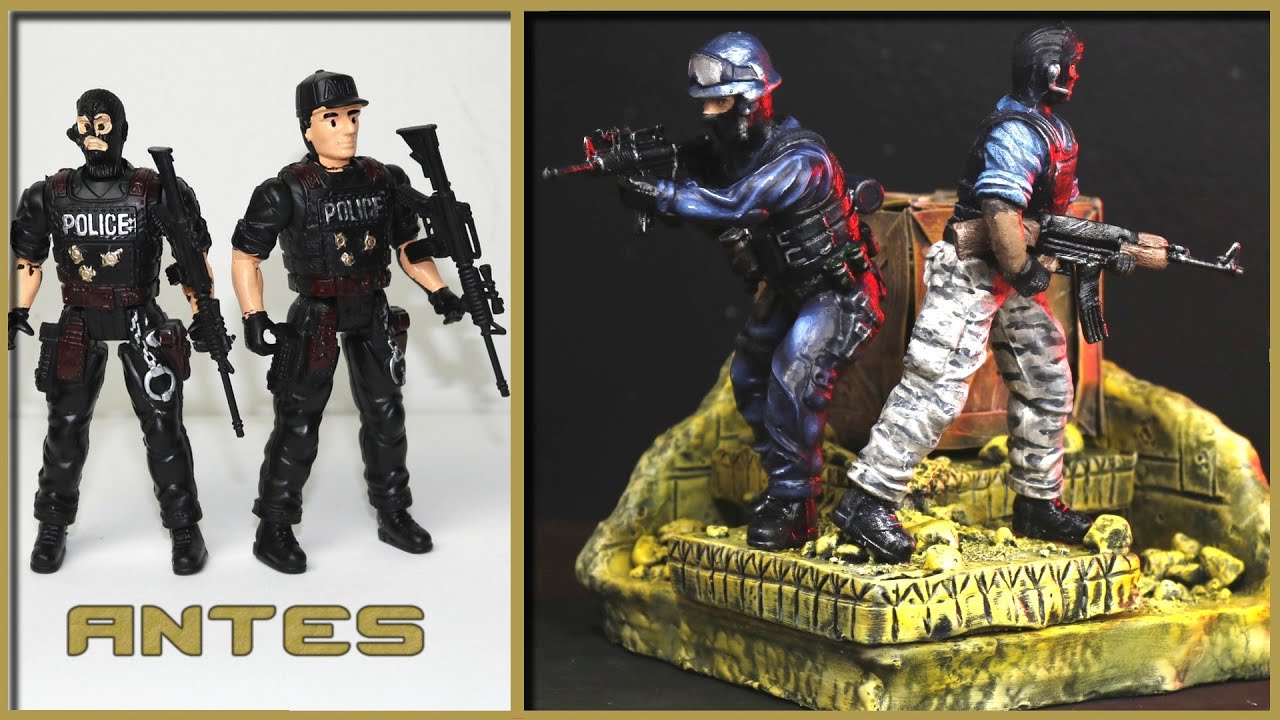 Transformando dois Bonecos de camel&ocirc; em Counter-Strike. (Toy Makeover).