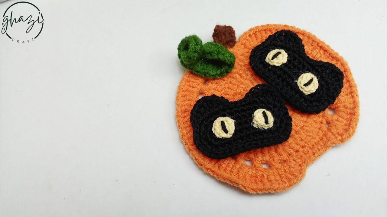 Crochet cat hairclip/ How to crochet hair clip