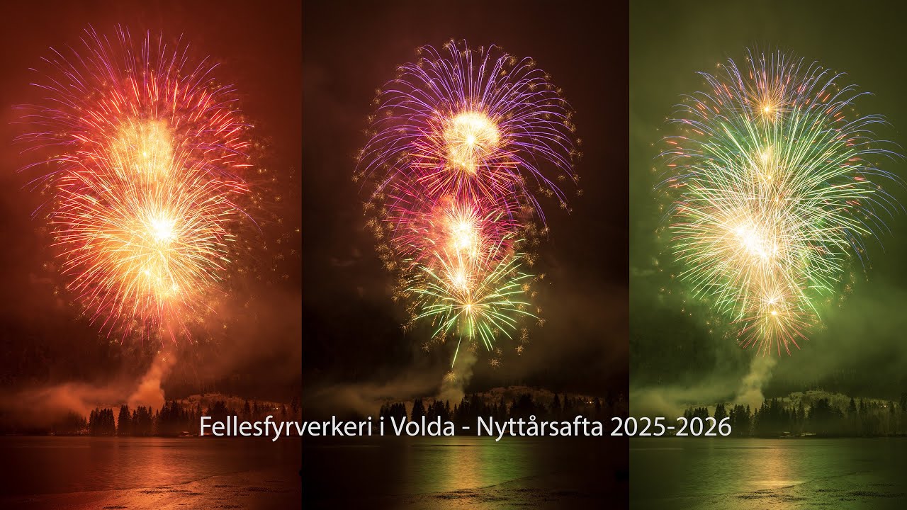 Fellesfyrverkeri i Volda - Nytt&aring;rsafta 2025-2026