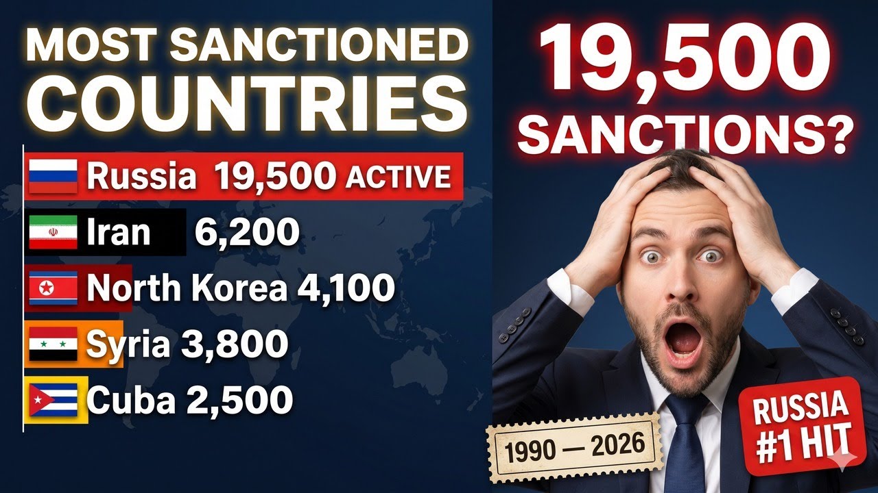 Sanctions Imposed on Countries (1990-2026) | Russia Hit With 18,500 &mdash; Most in History