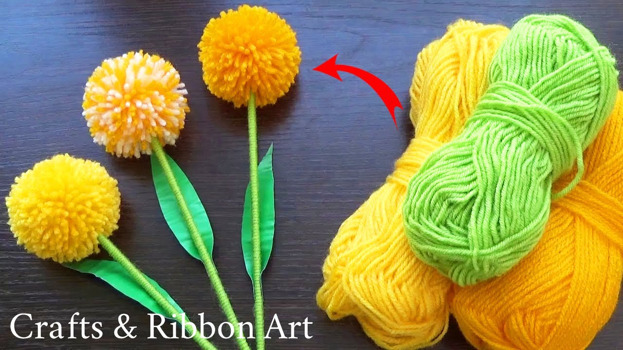 Amazing Flower Craft Ideas with Wool - DIY Woolen Flowers - Beautiful Flower Making with Wool