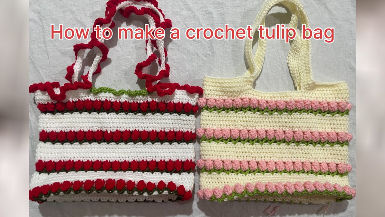 How to make a crochet tulip tote bag / in Hindi easy tutorial