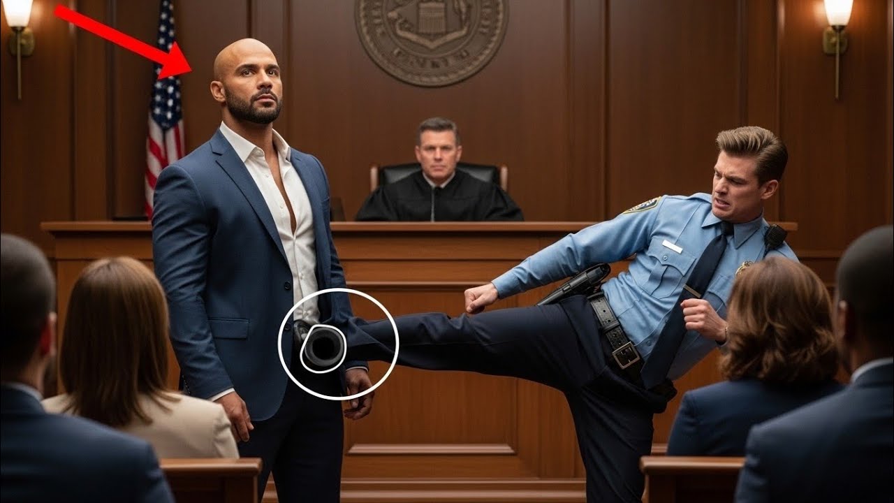 Policial chuta soldado no tribunal… mas se choca quando ele reage 😱⚖️🔥