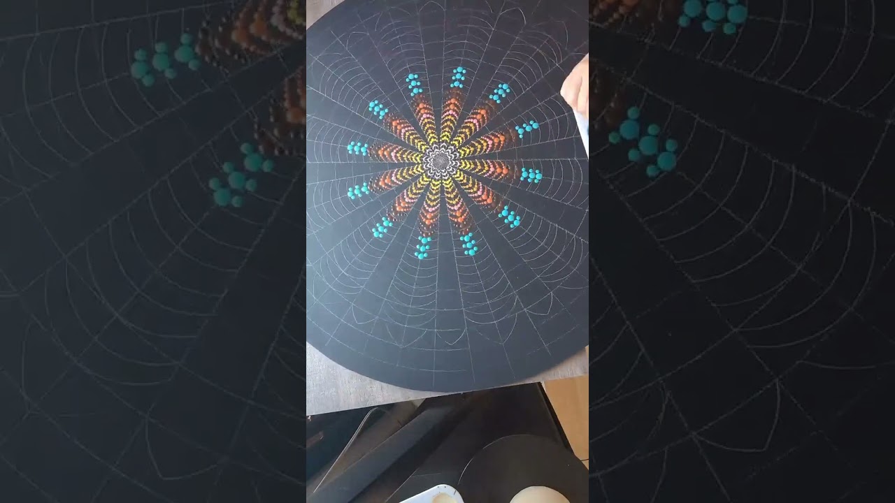 Watch me paint a 3d coneflower design dot painting mandala