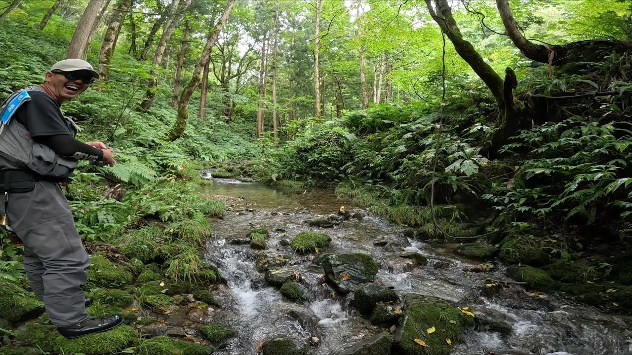 開拓で発見した川が魚影濃すぎて竹林だったやつ
