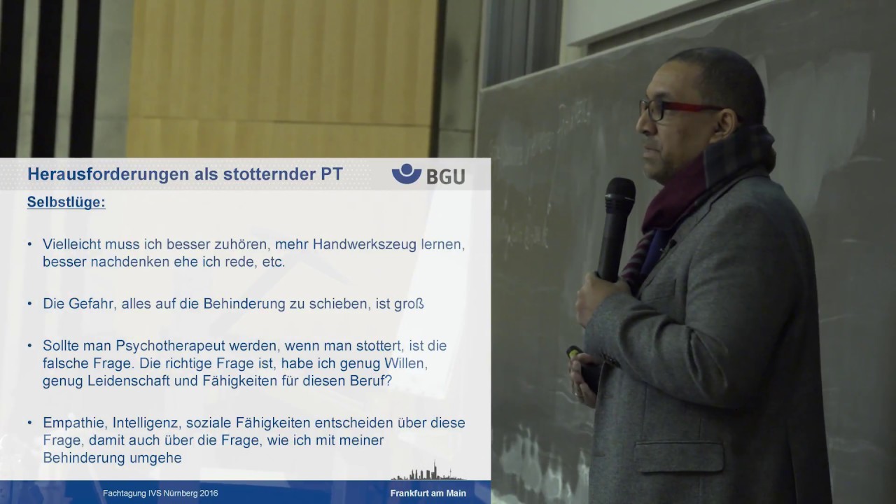 Stotternder Psychotherapeut - Herausforderungen und Chancen (Dipl.-Psych. Gordon Krahl)