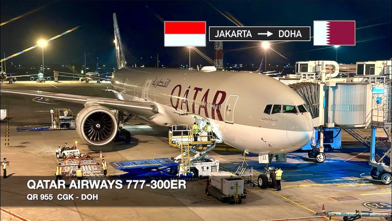 RED-EYE FLIGHT ON WORLD’S BEST AIRLINE! | Qatar Airways 777-300ER | Jakarta ✈ Doha | Economy