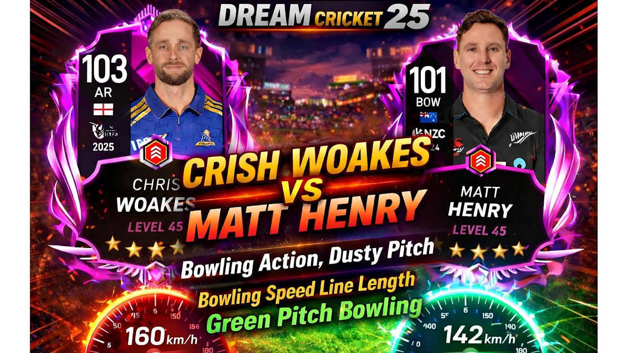 Woakes , Henry Bowling Action. Dusty Pitch Speed, Pack Opening. Dc25 #dreamcricket25 #mobilegaming 