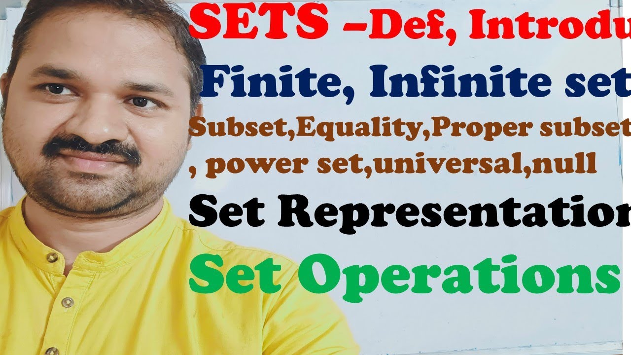 Sets || Set Representation || Set Operations || power Set || finite || infinite || subset || proper