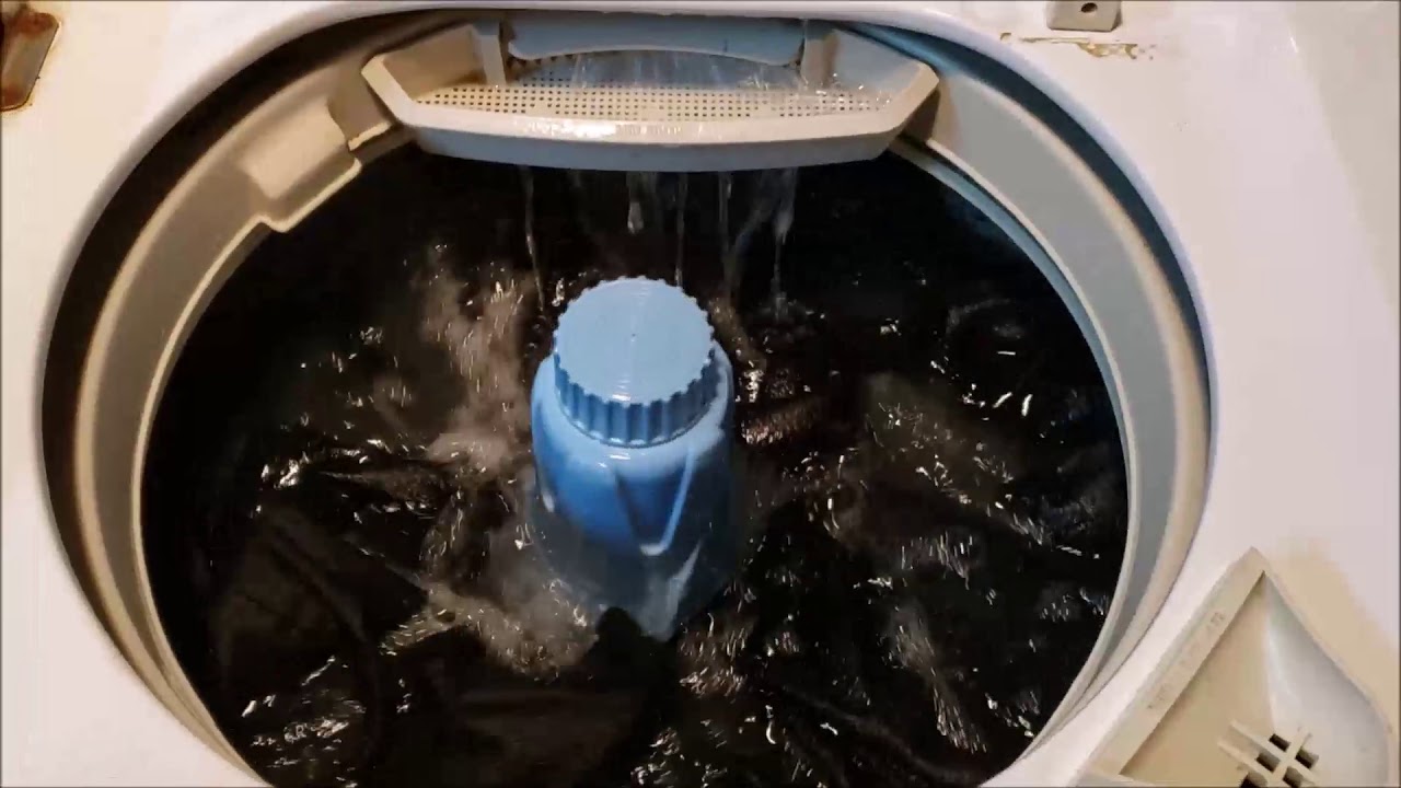 Full Cycle- 1974 Westinghouse Top Load Washer washing work clothes