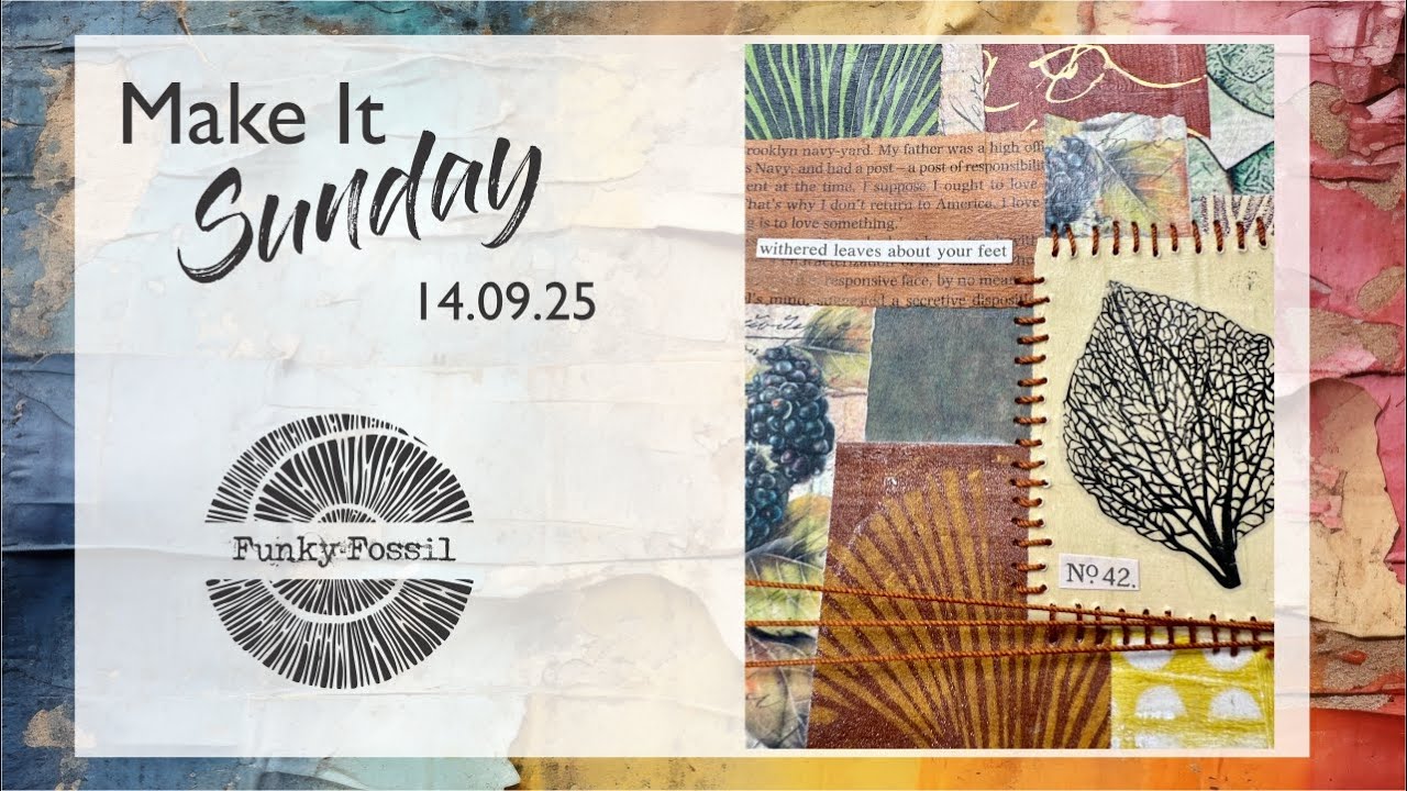 Autumnal Mixed Media Collage using Stencils and Simple Image Transfer Techniques