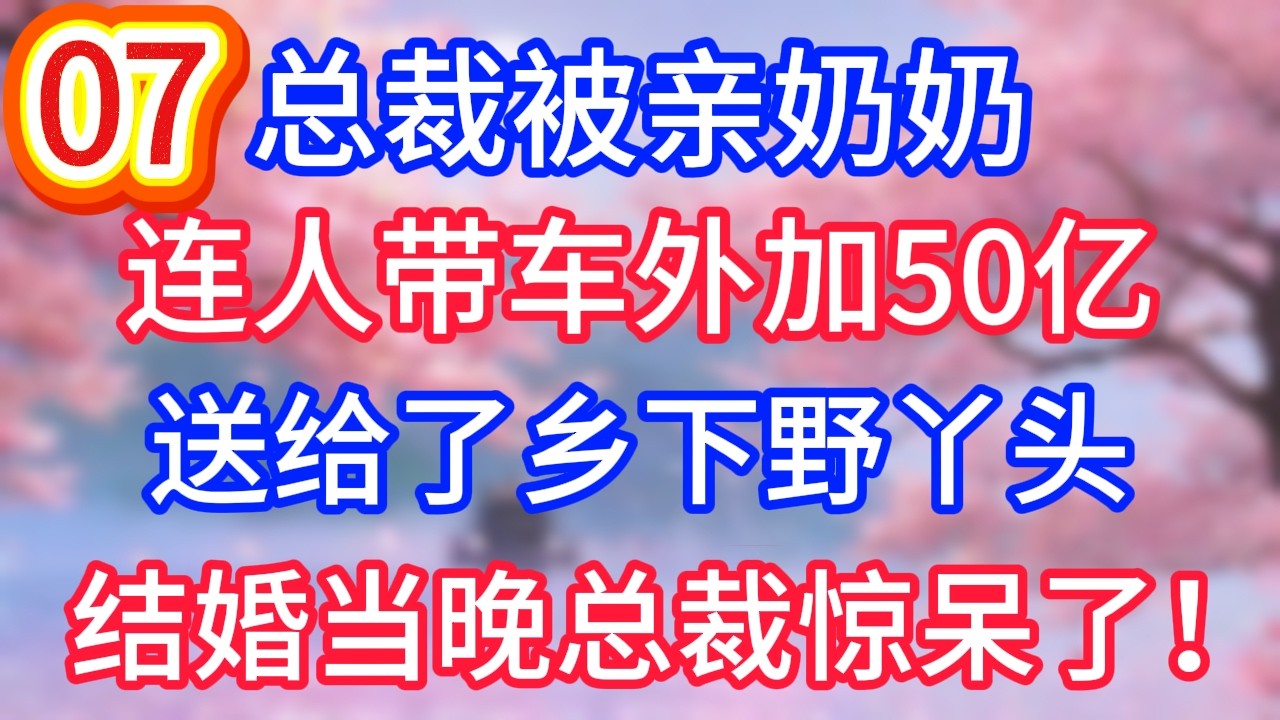 （七）總裁被親奶奶，連人帶車外加50億，送給了鄉下野丫頭，結婚當晚總裁驚呆了！